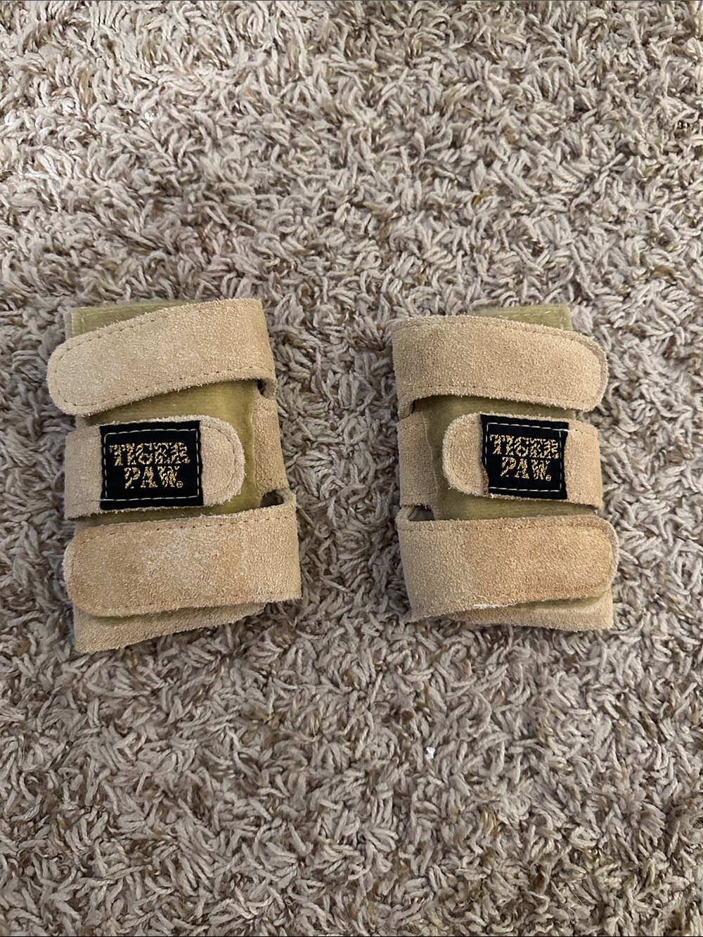 set of 2 Tiger paw grips for gymnastics use and hurt wrists